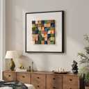 Framed 3D Textured Wood Abstract Wall Art for Living Room, Boho Colorful Geometric Beige Painting Artwork for Walls, Modern Minimalist Wall Decor, Hallway, Bedroom, Kitchen, Office 24"L x 24"W, Colorful
