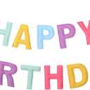 Felt Happy Birthday Garland Rainbow Banner Reusable Happy Birthday Sign Party Supply for Party Decor(Bright Color,Normal)