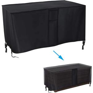 Deck Box Cover Fit for Keter Westwood 150 Gallon Resin Large Deck Box, Patio Furniture Cushion Storage Box Cover Waterproof Dustproof for Outdoor Storage Box- 63 Lx 30W x 25H