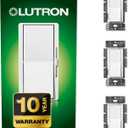 Lutron Diva LED+ Dimmer Light Switch for Dimmable LED, Halogen, and Incandescent Bulbs, 150 Watt, Single-Pole or 3-Way, DVCL-153P-WH-3-A, White, 3 Pack