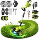 SEESE Cordless Electric Weed Wacker: 3 Different Blades for Lawn Trimming