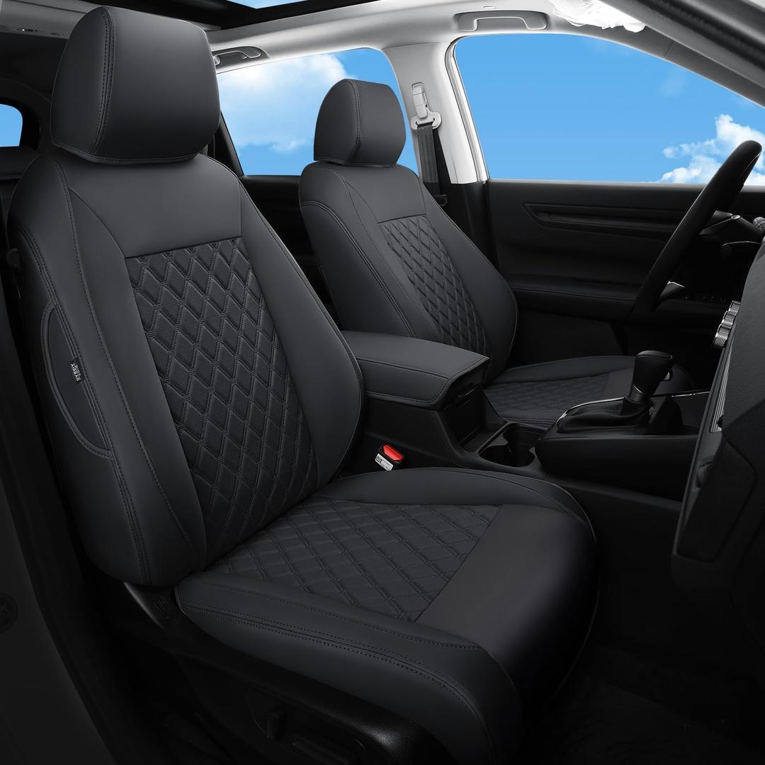 GIANT PANDA Custom Fit Honda HRV Leather Car Seat Covers EX,EX-L 2016 2017 2018 & 2016 2017 2018 2019 2020 2021 2022 LX, Full Set (Diamond Black)