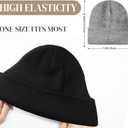 3 x PFFY Unisex Beanie Hats for Men Women Knit Winter Beanies (White)