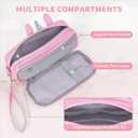 YOOLIFE Pencil Case for Girls, Cute Pencil Pouch Box, Unicorn Pen Case with Handle, Large Capacity Aesthetic School Supplies for Girl Kids, Birthday Gifts for 6 7 8 9 10 11 12 13 Year Old Girls, Beige