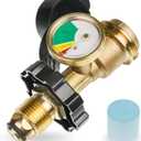 BlueStars [100% Solid Brass] 100 lb Propane Tank Adapter, POL Propane Gauge for 100 lb Propane Tank, Converts POL LP Tank Service Valve to QCC1/Type 1 - Old to New Connection Type