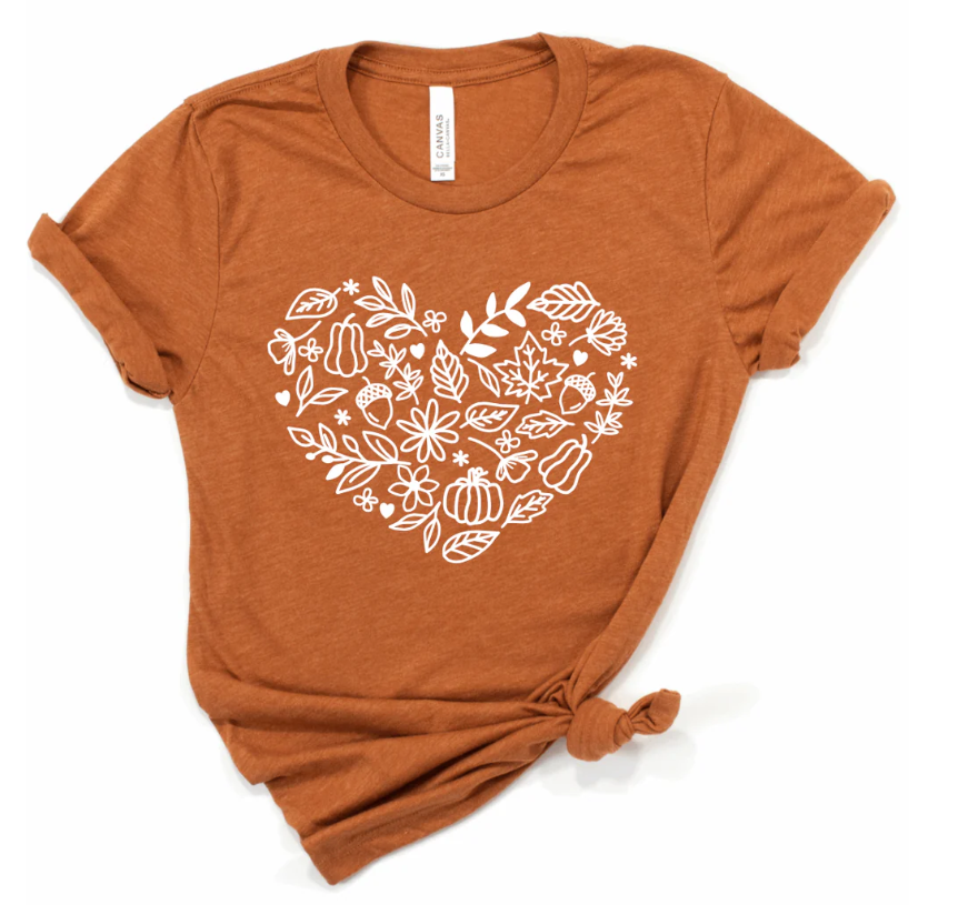 Floral Pumpkin for Women Halloween V Neck Fall Heart T-Shirt Thanksgiving Tops Cute Autumn Graphic Tees Costume Tops (Brown1, S)