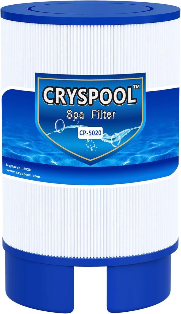 Cryspool 5020 Filter Compatible with 2009+ Spa Models (for 5 1/2 Drain Caps), Soft tub #5020, 35 Sq. Ft Spa Filter Cartridge, 1 Pack