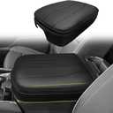 Muslogy Center Console Armrest Cover Fit for Chevy Silverado GMC Sierra 2019-2026, GMC Yukon & Chevy Tahoe & Suburban 2021-2026 Accessories, Armrest Pad Console Lid Cushion Vegan Leather 1-Inch Thick