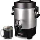 Homecraft 45-Cup Coffee & Hot Beverage Urn - Quick Brewing, Drip-Free Spout, Water Level Markings, Reusable Filter, & Carry Handles - Aluminum