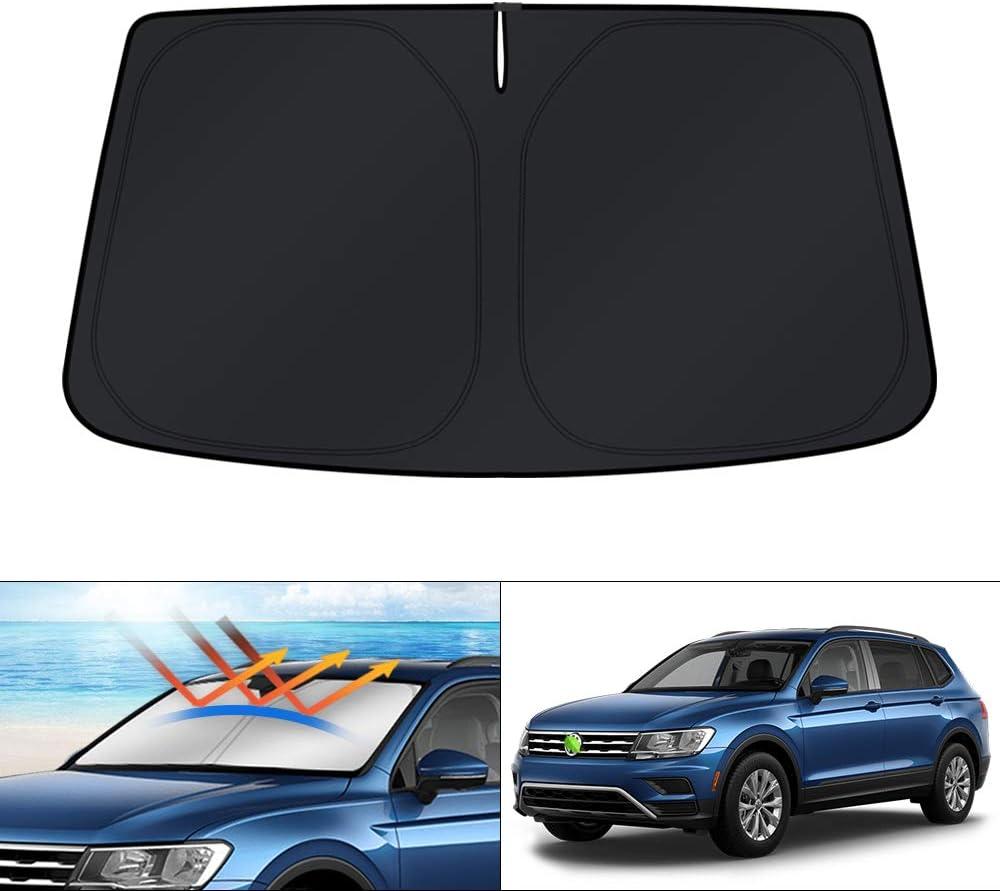 KUST Windshield Sun Shade for Volkswagen VW Tiguan 2018-2024 2025 Accessories Window Shade Foldable Sun Protector Block UV Rays Keep Car Cooler