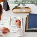 2026 Planner, Hardcover Leather Weekly and Monthly Planner, January 2026 - December 2026, Spiral Yearly Agenda Organizer Book 2026 with Tabs, Daily Calendar Planners for School Work Home, A4 (8.5" x 11"), White