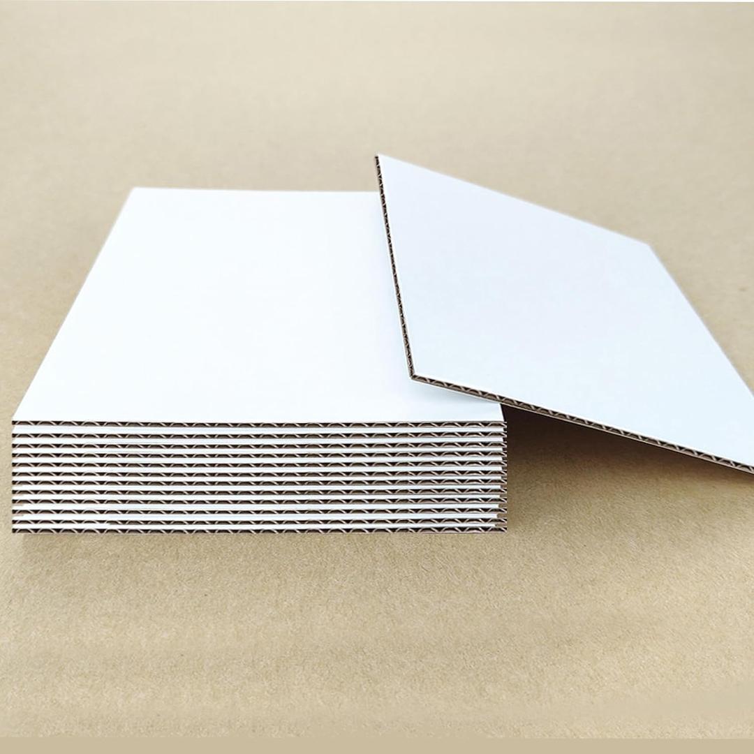 12 pack (12''x12'') One-side White Corrugated Cardboard Sheets,1/8 inch thick, Flat Cardboard Inserts for Mailing, Packaging & Shipping, Cardboard Backing, Craft Card Board,DIY.