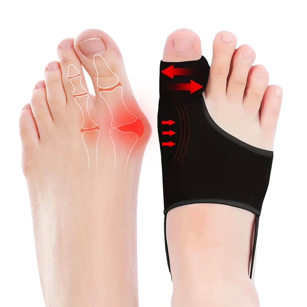 2PCS Bunion Corrector for Women & Men,Big Toe Separators-Bunion Splint-Bunion Pads-Hammer Toes Straightener-Toes Spacers Pain Relief, Comfortable & Breathable for Day/Night