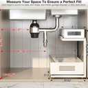 2 Pack 21.3IN-Depth Under Sink Organizer With Next-Gen Ball-Bearing Slides,2-Tier Pull Out Cabinet Storage,Height Adjustable Drawer Shelf for Bathroom,Kitchen,Laundry,Cabinet,Pantry-White