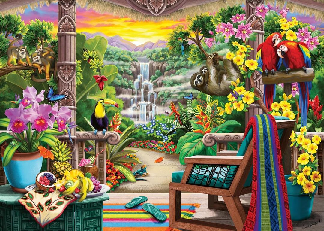 Wonder Forge Tropical Retreat 1000 Piece Jigsaw Puzzle for Adults | Unique, Perfectly-Fitting Pieces | Fun, Vibrant Imagery