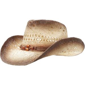 grinderPUNCH Western Outback Cowboy Hat Men's Women's Style Classic Straw Western Cowgirl Hat (Beige)