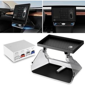 Amazon.com: Tesla Center Console Organizer Tray:Under Screen Magnetic Storage Box for Model Y 2024-2020 Model 3 Accessories 2023-2017 Behind Screen Storage Dashboard Organizer Tissue Holder : Automotive