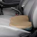 Livtribe Car Seat Cushion - Memory Foam Car Seat Pad - Sciatica & Lower Back Pain Relief - Car Seat Cushions for Driving - Road Trip Essentials for Drivers(Beige), 17.3x10.5x3.5 inches