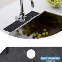 Drymate Faucet Splash Guard Mat for Kitchen & Bathroom Sink, Thin Countertop Drip Protector Drying Pad, Absorbent, Waterproof, Washable (USA Made) (18" W x 4.33" L x 0.13" H With Pre-Cut 2.5" Hole)