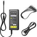 DC 12V 5A Power Supply Adapter with 8 Splitter Power Cable for Security Camera CCTV DVR Surveillance System LED Power Transformers-Fits Analog/AHD DVR/Camera