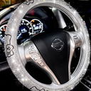 Fashion Car Ultra Bling Rhinestones especislly Shiny Cat Steering Wheel Cover (Silver)