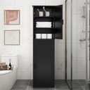 usikey 67'' Tall Storage Cabinet with 4 Shelves & 2 Doors, Bathroom Cabinet with 1 Drawer, Narrow Storage Cabinets for Bathroom, Living Room, Home Office, Black