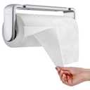 simpletome Paper Towel Holder ONE Hand Tear Adaptive Tension Arm Adjustable Length 9.4-11inch/24-28cm (Silvery)