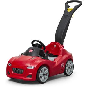 Step2 Whisper Ride Cruiser Kids Push Car, Ride On Toy, Stroller Substitute, Includes Seat Belt & Horn, Made of Durable Plastic, Max Weight 50 lbs., For Toddlers 18 Months - 4 Years Old, Red
