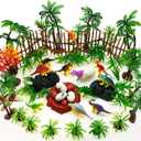 56 Pcs Trees Cake Decorations, Dinosaurs Toys Set, Dinosaurs Cake Decorations Model Trees Ho Scale Trees, Kids Dinosaurs Toys Set for Boys and Girls Woodland Scenics or Cake Topper