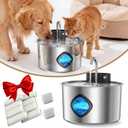 3.2L Wireless Pet Water Fountain, 4000mAh Rechargeable Stainless Steel Dispenser with Infrared Sensor & 3-Stage Filtration, Ultra-Quiet Pump, Indoor & Outdoor Use for Cats & Dogs