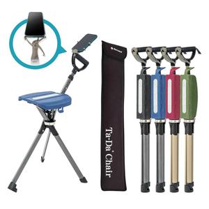 STEP2GOLD Ta-Da Chair Series 2 PRO, Portable Trekking Hiking Pole, Folding Walking Stick with Seat, Walking Cane with Chair, Foldable Chair, Lightweight Aluminum, Easy Carry and Storage, Anti-Slip