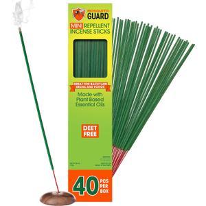 Mosquito Repellent Outdoor Patio Sticks 40 Pcs, 30Hrs Protection - Natural Mosquito Repellent Citronella Incense Sticks, Backyard Travel Camping Bug Repellent Outdoor & Indoors Gnat Mosquito Control