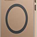 for iPhone Case,Compatible with MagSafe,Magnetic Luxury 2 in 1 Aluminum Metal Frame PC Backboard,Slim Fit Military Grade Drop Protection Shockproof Phone Case (Desert Gold,iPhone 17 Pro)