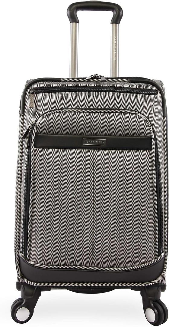 Perry Ellis Lexington II Lightweight Carry-on Spinner Luggage, Herringbone, One Size