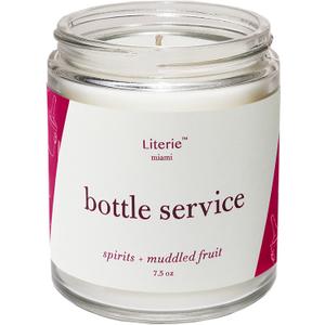 Literie Miami Inspired Scented Candle: Bottle Service - Spirits & Muddled Fruit Scent, 7.5oz, 40 Hour Burn, Vegan Soy & Coconut Blend Candle for Home Decor, Gift for Women & Men
