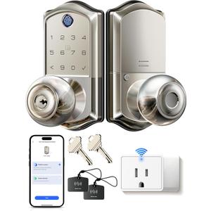 Veise VE018 Smart Knob Handle Lock - Fingerprint, App Control, Keyless Entry Front Door Lock with G1