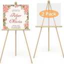 Thicken Display Easel Stand for Wedding - 63" Instant Tripod Collapsible Portable Sturdy Floor Easel - Easy Folding Adjustable Poster Metal Stand for Signs, Display Show, Artist, Art, Painting - Black