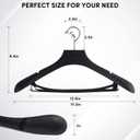 DEDU Suit Hangers for Men 20 Pack, Coat Hangers Non Slip Width 17.7", Black Extra WideThick Plastic with Pants Bar & Metal Hook