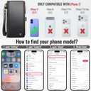 Defencase Compatible with iPhone 17 Case Wallet with RFID Blocking Card Holder for Women and Men, Fashion PU Leather Magnetic Snap Flip Zipper Strap Wallet Phone Case for iPhone 17 6.3", Black