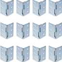 Coshar 8Set(16Pcs) Trailer Wood Sides Bracket, 2" x 1.1"(LxW), Trailer Rack Corner Adapter Utility Wood Side Bracket, Three Hole