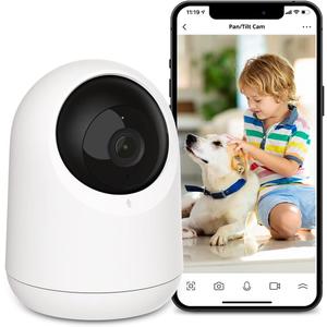SwitchBot Baby Monitor Indoor Camera, 360-degree 1080P Pan Tilt Smart WiFi(2.4G) Pet Camera for Home Security with Motion Detection, Night Vision, Two-Way Audio, Works with Alexa & Google Assistant