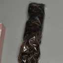 REECHO Curly Hair Extensions - 4PCS 18" GoGo Curly Clip in Hair Extensions 100% Super Protein Hairpieces with Invisible Lace Weft Silky Natural Look for Women - Chocolate Brown with Golden Highlights