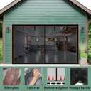 Magnetic Garage Door Screen 15x10ft for 1 2 Car, Heavy Duty Fiberglass Curtain, Hands free & Kids Pets friendly, Retractable Carport Garage Doors Patio Porch Screen Mesh (Black, for Door Size 15x10ft)