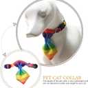 POPETPOP Rainbow Bow Tie Cat Collar Breakaway Safety Collar for Cats and Dogs Adjustable Pet Necklace for Daily Wear and Special Occasions