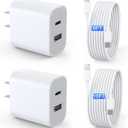 iPad Charger 2 Pack 20W Dual Port QC + PD 3.0 Power Adapter Fast Wall Charger Block with 6FT&10FT Lightning Cord Cable for iPad 9/8/ 7 Generation, iPad Air, iPad Mini, iPad Pro, iPhone