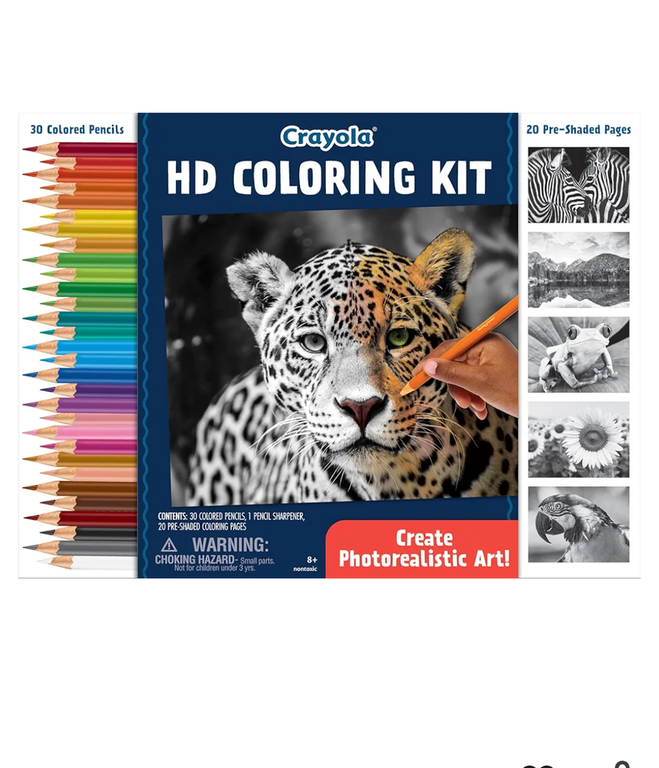 Crayola HD Coloring Kit, 30 Colored Pencils & 20 Adult Coloring Pages, Coloring Set for Adults & Teens, Coloring Supplies