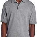 Jerzees Men's Short Sleeve Polo Shirts, Cotton Blend, Two Button Closure, Regular Fit, Sizes XL
