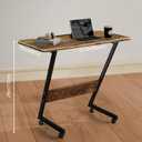 Funecy Overbed Bedside Table with Wheels,Small Desk Portable Rolling,Overbed Table Home Use, Portable Computer Desk,Movable Desk (Rustic Brown), 31.5" x 16" x 29"