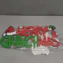 Greenchmas Wooden Merry Christmas Door Hanging Sign - Indoor/Outdoor Wall Decor & Tree Ornaments