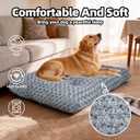 Large Dog Bed Deluxe Plush, Washable Big Dog Beds, Indestructible Dog Crate Pad, Anti-Slip Soft Pet Bed, Comfy Kennel Pad for Large, Jumbo, Small, Medium Dogs Extra, 35"x 23"-XL, Dark Gray